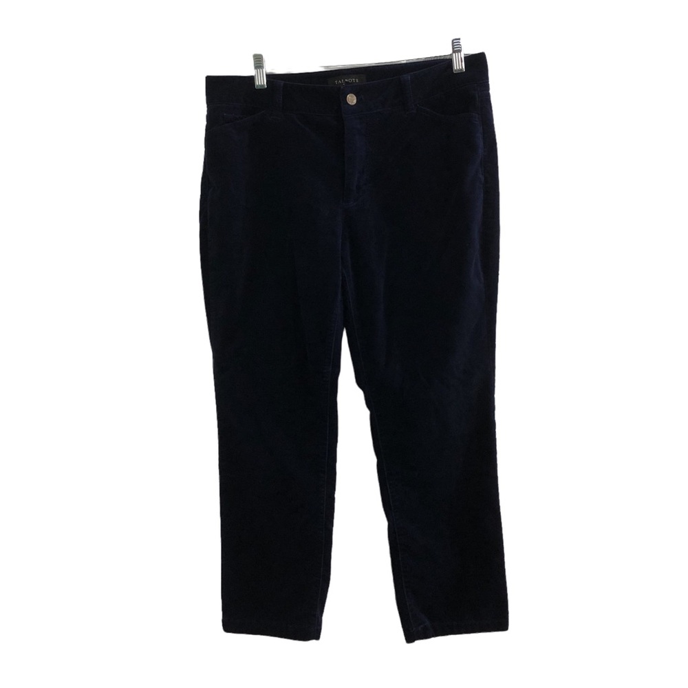 Talbots petite curvy blue velvet pants, 12 P